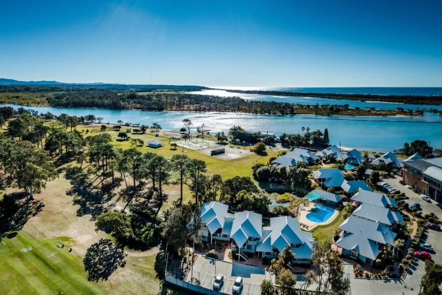 River and Ocean Views at Riverside Holiday Resort Urunga 900x600