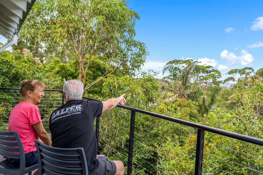 Haven Holiday Resort Sussex Inlet Guests looking at the view from the 3bdr Villa Balcony